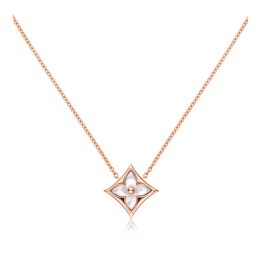 Louis Vuitton Colour Blossom star pendant, pink gold and white mother-of-pearl